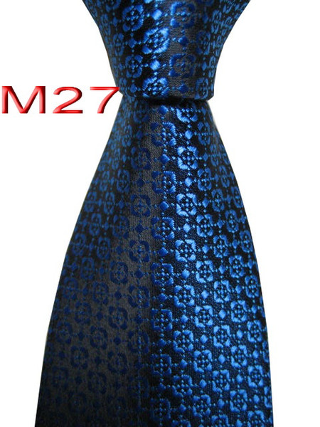 Unique JACQUARD WOVEN HANDMADE Men's Black/Blue Floral design Men tie Necktie M27