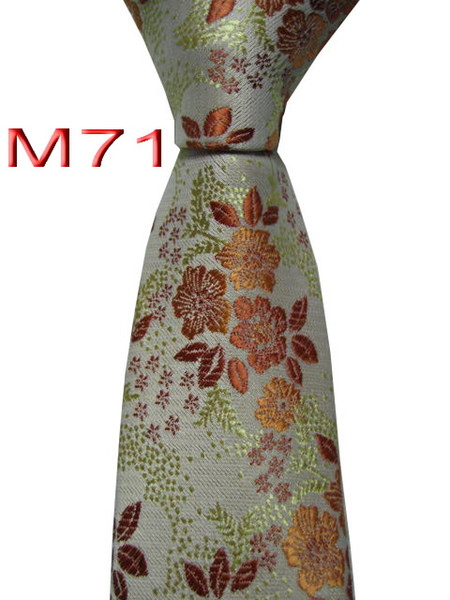 Classical 100% JACQUARD WOVEN HANDMADE Mens Fashion Floral Yellow/Gold/Ivory color Men silk Tie Necktie M71