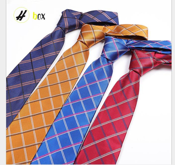 Polyester trendy arrow-shaped checked tie