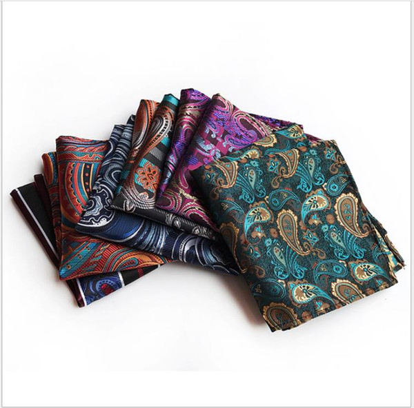 Men's handkerchief, square towel, polyester fashion, Paisley, Huahui suit pocket towel