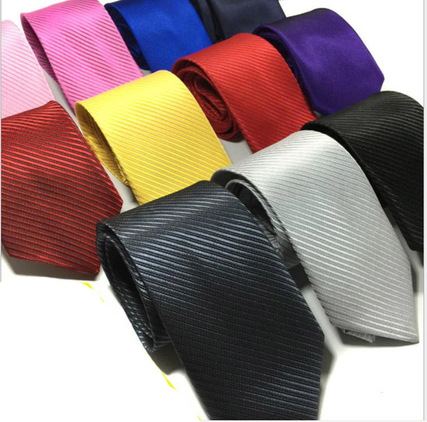 Necktie Men's Suit Business Professional Work Pure Plain Stripe 8cm Korean Tie