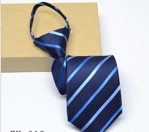 2019 Men's tie formal tie 1200 needle zipper easy zipper stripes