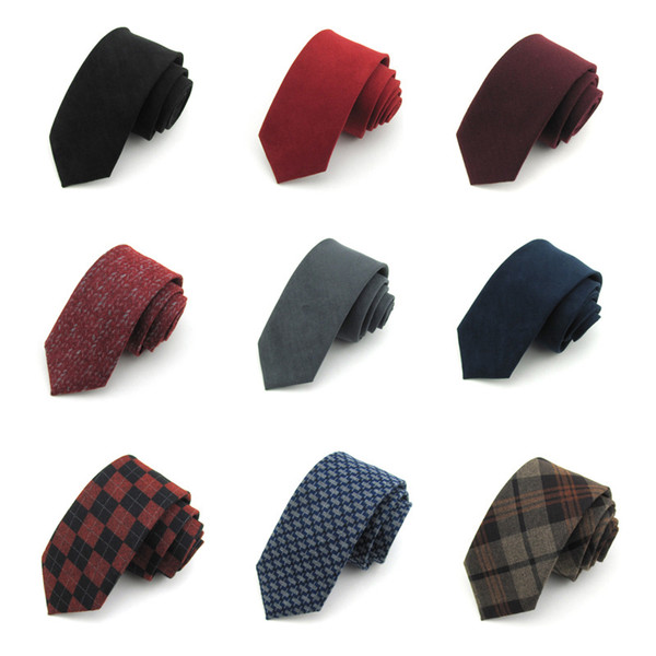 Dress Fashion Leisure Business 6CM Men's English Velvet Cloth Narrow Tie and Groom's Tie