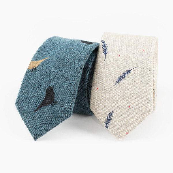 Men's Cotton Necktie Fashionable Printed Narrow-Edition Necktie