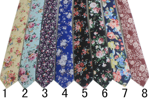 2019 new 6cm Formal Cotton Ties for Men's Suits Business Floral Printed Neck Tie Groom Wedding Gravatas Casual Tie Cravat