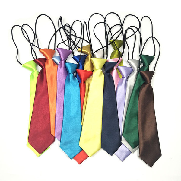 Wholesale 27 cm thick leather band monochrome children's tie children's plain small tie short tie boys accessories