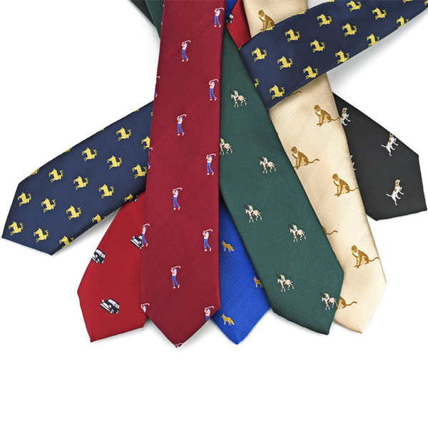 2019 New Men's Animal Tie 6cm Leisure Cartoon Jacquard Tie