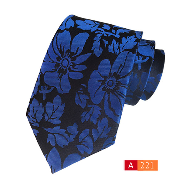 Foreign trade sources Polyester silk jacquard flower pattern tie business wear with tie Manufacturers batch 8cm 12 pcs