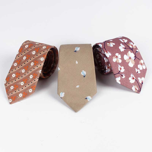 Men's Necktie Spot Supply New Cotton Printed Necktie for Marriage