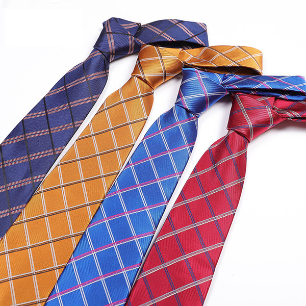 Men's Tie Manufacturers Spot Supply Polyester Silk Trendy Arrow Type Plaid Tie Tie Wholesale 8cm 100 pcs