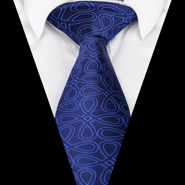 Ikepeibao Men's Ties OEM and ODM Popular Classic Blue Floral Jacquard Woven Business Necktie