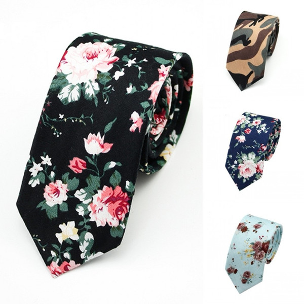 Men's Fashion Necktie Casual Artificial Cotton Flower Roes Bow Tie Lattice Skinny Ties Men Small Narrow Cravat Paisley