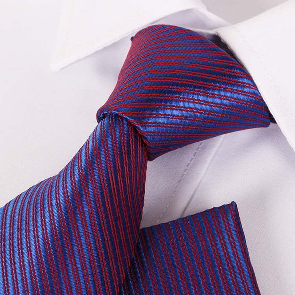 Polyester Silk Leisure Arrowhead Men Wedding Host Professional Wear Stripe Tie Colored Jacquard Tie