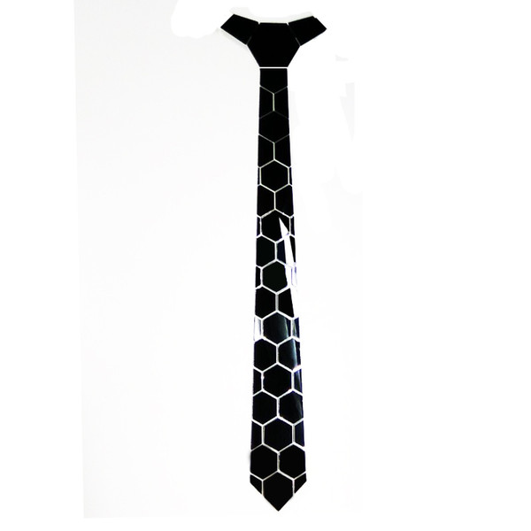 Free shipping Luxurious Handmade Men's Fashion Shinning Black Hexagonal Shape Neck tie Wedding Tie