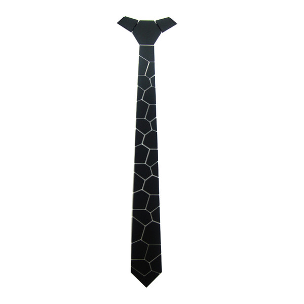 Men's Skinny Cutting Stone Style Neckties Fashion Ties Acrylic Geometric Black Weding Neckties