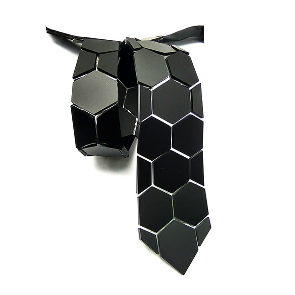 Wholesale Handmade Black Matt Hexagonal Men Neck Tie Luxurious Handmade Wedding Accessories