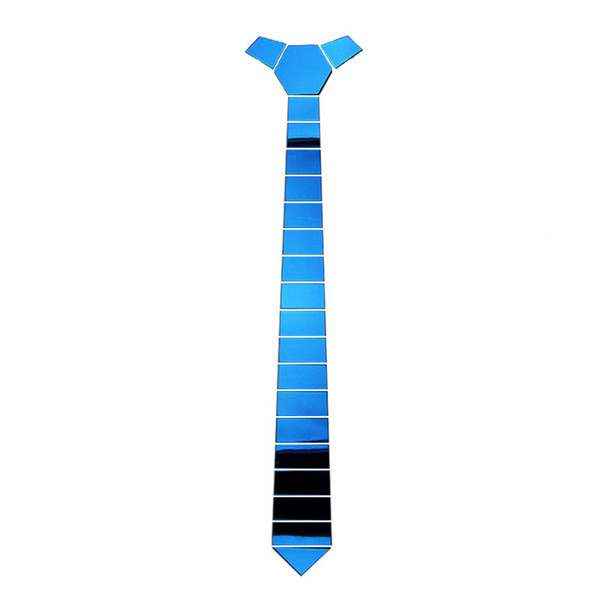 Men's Skinny Space Line Style Neckties Fashion Ties Acrylic Geometric Ocean Blue Weding Neckties