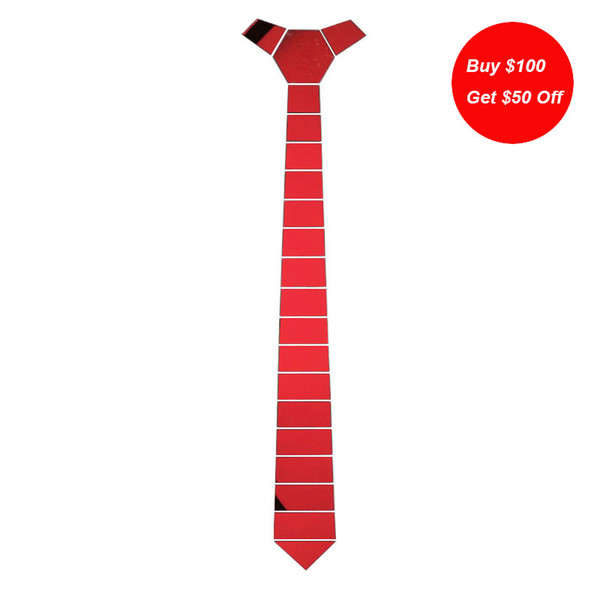 New Arrival Ruby Red Mirror Slim Striped Neckties Fashion Glossy maroon Ties Accessory for Wedding Groom Night Club Party