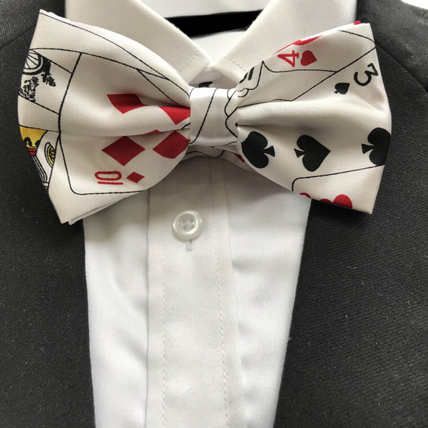 10 Pcs/Lot Wholesale Adult Men Poker Bowties Male Play Cards Pattern Printed Bow Ties Butterfly for Party TV Show