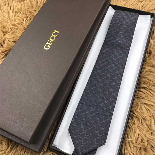 Top 100% silk business tie men fashion casual 7.5 cm vintage luxury designer tie brand box packaging 008