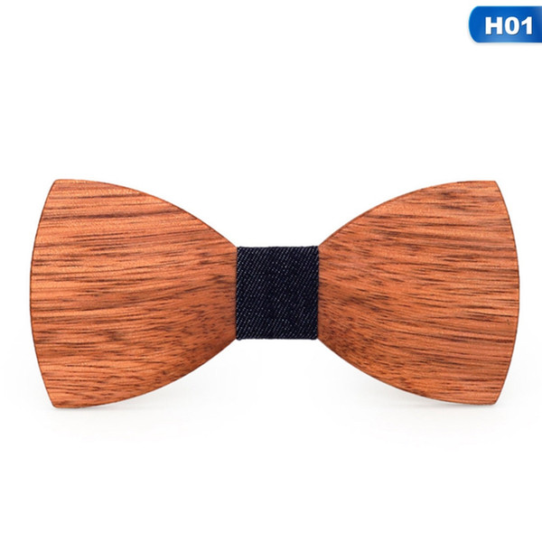 New Wood Bow Tie Mens Wooden Bow Ties Party Business Butterfly Cravat Party Ties For Men Wood Women Kids