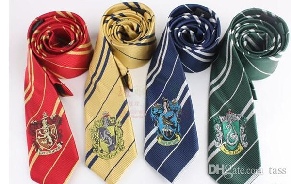 Children kids necktie Harry Potter badge of 4 college Gryffindor Ravenclaw Hufflepuff embroidery boys girls cosplay ties