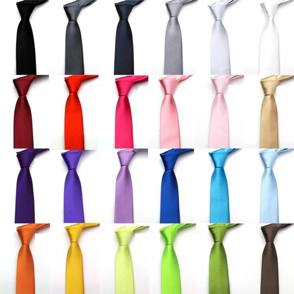 Fashion Men stylish high quality wedding necktie male female narrow skinny tie casual solid color tie necktie