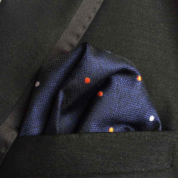 Mantieqingway 25*25cm Men's Business Suits Pocket Square Handkerchiefs for Wedding Fashion Polka Dots Hankies Mens Pocket Towel