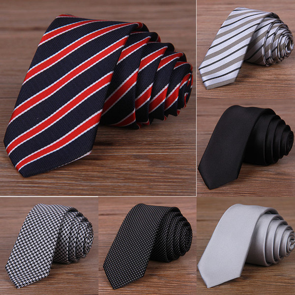 Mens business Tie Solid Stripe Satin Plain Neckties Leisure Polyester silk arrow jacquard striped ties for men 10 colors 210041