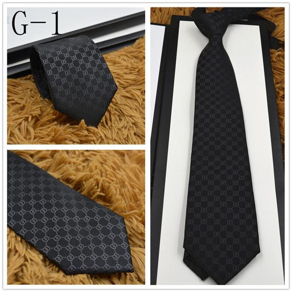 Luxury Jacquard Woven Neck Tie For Men Classic Designer Ties Fashion Top quality Mens Necktie For Wedding Business Suit letter Tie with box