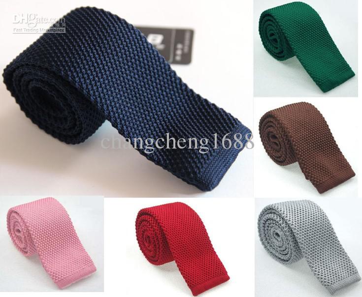 Men's Solid Color Knitted Necktie Neck Ties Navy Blue Woven Jacquard Knit Neck Ties Fashion Accessories Free Shipping 2 PCS