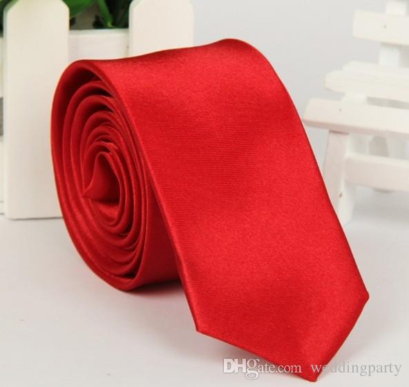 Wholesale - 500pcs Leisure Korean 5cm solid color tie a narrow version of the British man ties