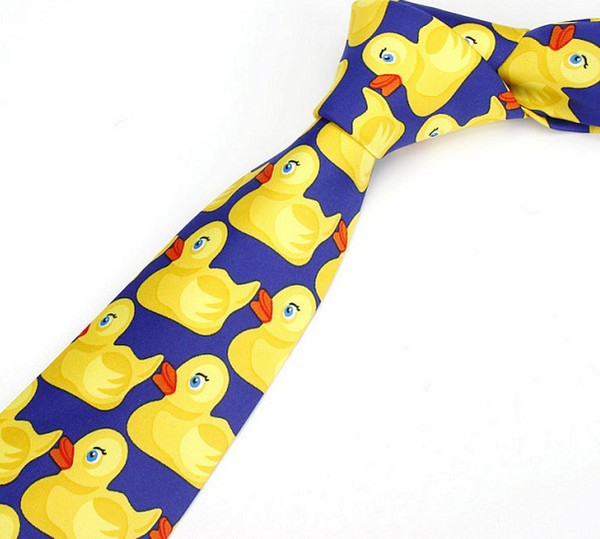 8cm Men and Women Fashion funny ties Wedding ties Barney's How I Met Your Mother Ducky Tie Yellow Rubber Duck Neck Ties EMS LLFA