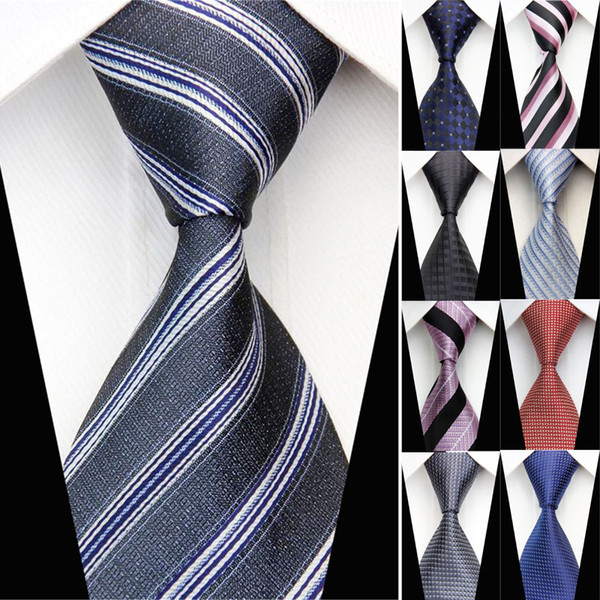 New Fashion Men's Business Ties Striped Plaid Neckties For Men Male Wedding Suits Accessories Silk Gravatas Slim Black Corbatas