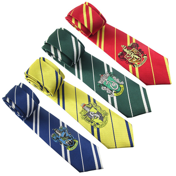 Movie Harri Potter Necktie ties Gryffindor/Slytherin/Hufflepuff/Ravenclaw School Badge Necktie ties Cosplay Costumes 4 HOUSES