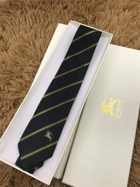 2018 Luxury Mens Tie 7CM Striped Silk Neckwear Jacquard Woven Neck Ties For Men Formal Business Wedding Party brand Necktie with box