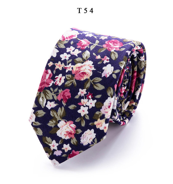 2019 New Accessories Ties For Men Flowers Pattern Men printing Tie Social Wedding Party Formal Tie Men's Clothing Accessories