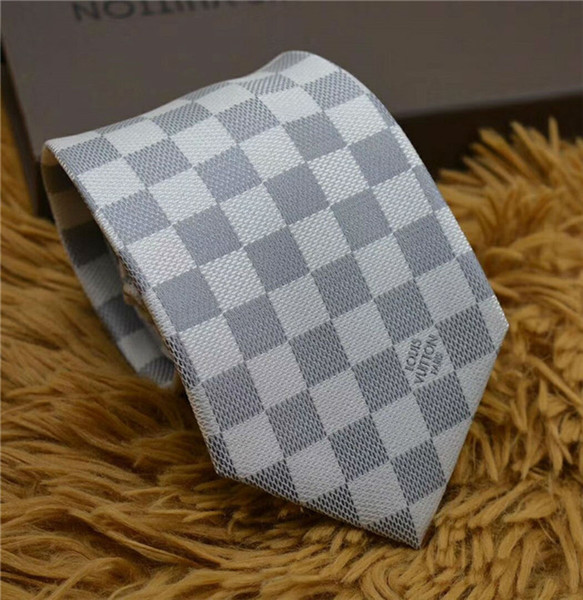 fashion brand men's silk ties 8.0cm Neck Ties yarn-dyed monogram tie brand gift box tie