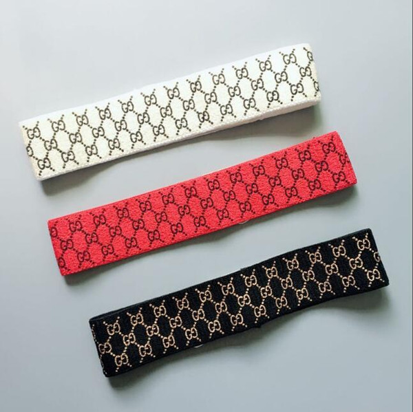 Couples printed monogram sports hair accessories with a wide ribbon of European and American fashion head cover