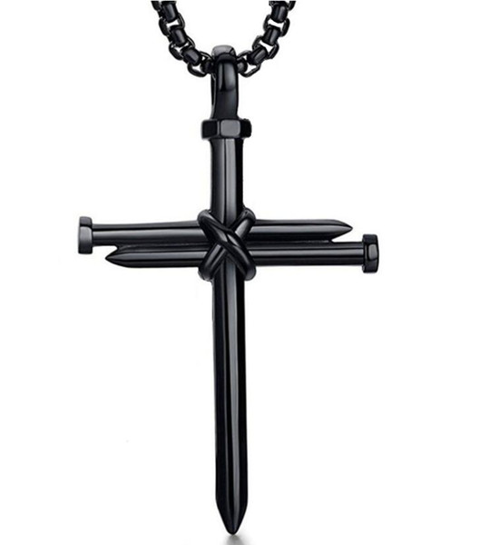 New alloy cast steel nail cross pendant for men and women fashion punk style personality men's necklace accessories