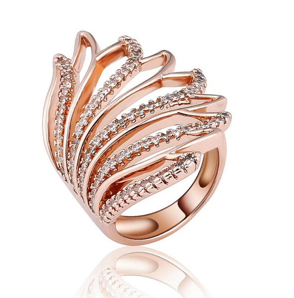 2019 fashion new vintage exaggerated ring personality luxury hollow out full diamond index finger ring temperament finger ring