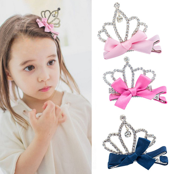 Korean fashion children's hair accessories headwear wholesale Diamond Princess crown hair clip side clip