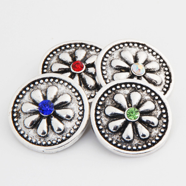 Brand New 18mm DIY alloy Button high quality fashion womens wholesale collocation party gift jewelry rhinestones a5