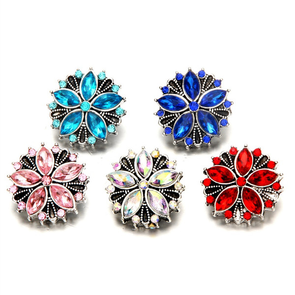 Brand New 18mm DIY alloy Button high quality fashion womens wholesale collocation party gift jewelry rhinestones a33