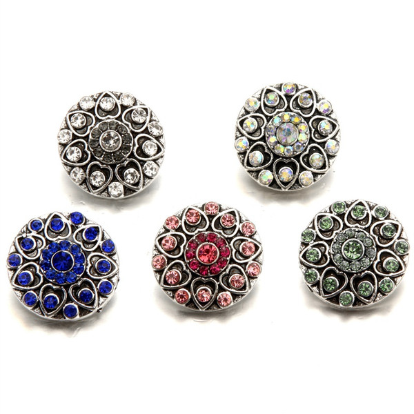 Brand New 18mm DIY alloy Button high quality fashion womens wholesale collocation party gift jewelry rhinestones a22