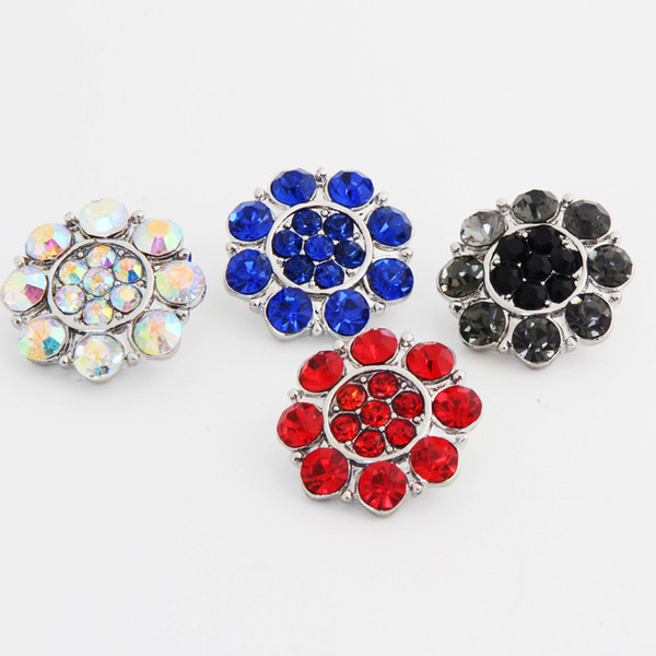 Brand New 18mm DIY alloy Button high quality fashion womens wholesale collocation party gift jewelry rhinestones a23