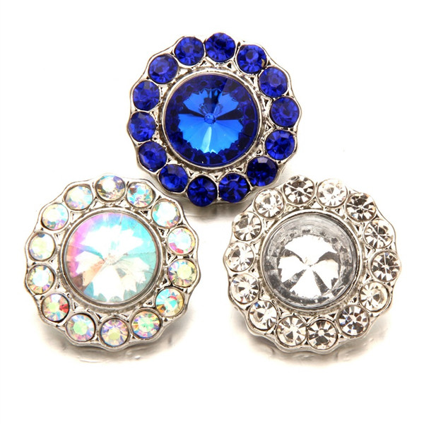 Brand New 18mm DIY alloy Button high quality fashion womens wholesale collocation party gift jewelry rhinestones a39