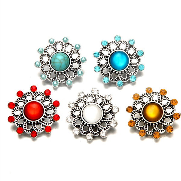 Brand New 18mm DIY alloy Button high quality fashion womens wholesale collocation party gift jewelry rhinestones a60