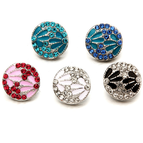 Brand New 18mm DIY alloy Button high quality fashion womens wholesale collocation party gift jewelry rhinestones a20