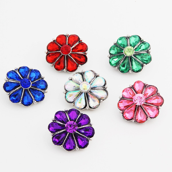 Brand New 18mm DIY alloy Button high quality fashion womens wholesale collocation party gift jewelry rhinestones a45